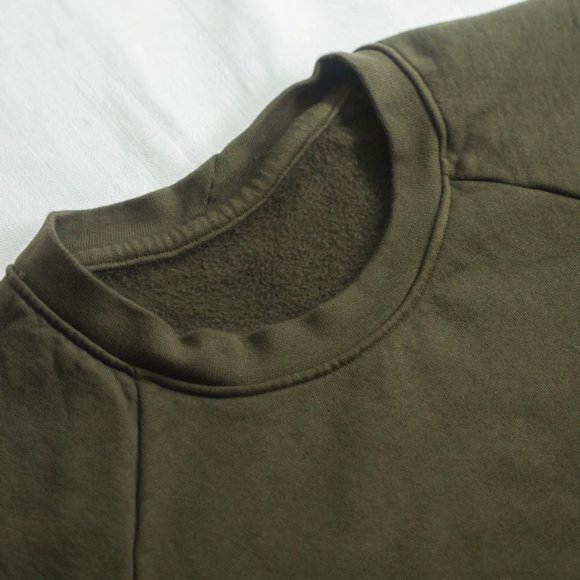 NWT Raleigh Denim Workshop USA Made Raglan Crewneck Sweatshirt in Military Green - Picture 4 of 5